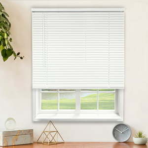 lot 15524 image: CHICOLOGY Cordless 1-Inch Vinyl Mini Blinds Gloss White (Room Darkening) 25 W X 72 H