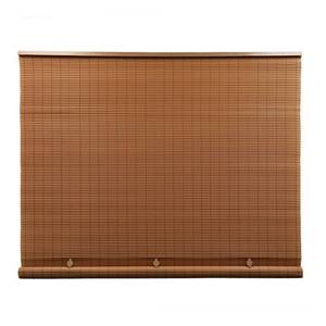 lot 15539 image: Radiance PVC Roll-up Outdoor Cordless Brown 14 PVC Light Filtering Roller Sunshade 6 x 6