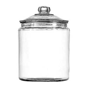 lot 15551 image: Anchor Hocking Heritage Hill Clear Glass Jar, 2 Gallon, Missing Lid