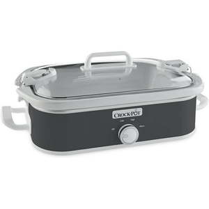 lot 15552 image: Crockpot 3.5 Quart Rectangular Casserole Slow Cooker in Charcoal