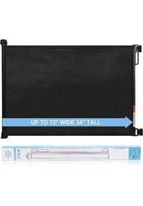 lot 15579 image: PRObebi Retractable Dog Gate 72 Wide, (Black)