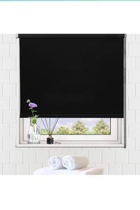 lot 15581 image: SEEYE Blackout Roller Shades 34 W x 72 L(Black)