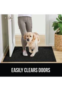 lot 15582 image: Gorilla Grip Heavy Duty Traffic Guard Doormat, 72 x 48, Jet Black