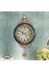 lot 15585 image: SHISEDECO Grandfather Wall Clock. 29.5 Inch. (Blue)