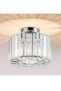 lot 15588 image: HOPGGIE Semi Flush Mount Small Crystal Chandelier