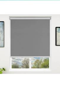 lot 15591 image: Sunfree Blackout Roller Shades 27 x 72 Inch, Grey