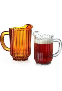 lot 15592 image: Restaurant Style Plastic Pitcher, 32 Ounce, Clear (Set of 12) (Color Differs From Stock Photo)