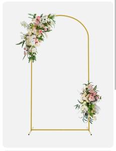 lot 15609 image: Wokceer 7.2 FT Wedding Arch Backdrop Stand, Gold, (Used)