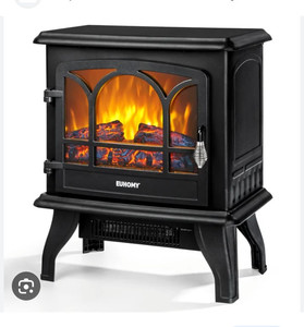 lot 15641 image: Euhomy Electric Fireplace Heater 20 Freestanding Fireplace Stove Portable Space Heater