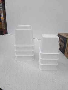 lot 15661 image: Adjustable Furniture Risers, Set of 8, White