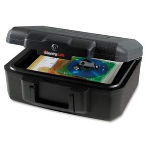lot 15669 image: SentrySafe 1200 Fire-Resistant Box Safe with Key Lock 0.18 Cu. Ft. Black