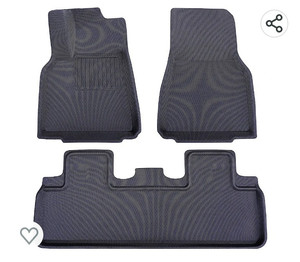 lot 15675 image: CarQiWireless Floor Mats All Weather for Tesla Model Y 2021-2022-2023 Accessories Car Trunk Mat Black