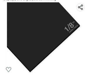 lot 15677 image: Expanded PVC Sheet, Lightweight Rigid Foam, 3mm (18 Inch), 24 x 48 Inches, Black, Ideal for Signage, Displays, and DigitalScreen Printing