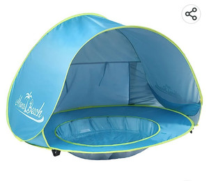 lot 15682 image: Monobeach Baby Beach Tent Pop Up Portable Shade Pool UV Protection Sun Shelter for Infant