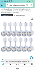 lot 15683 image: Mirrea 5 Pack LED Track Lighting Heads Compatible with Single Circuit H Type Rail Ceiling Spotlight for Accent Task Wall Art Exhibition Lighting 6.5W White Painted (4000K Neutral White)