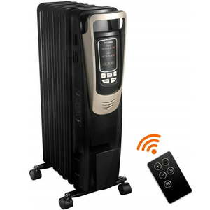 lot 15694 image: PELONIS Oil Filled Radiator Heater Luxurious Champagne Portable Space Heater with Programmable Thermostat, 10H Timer, Remote Control, Tip Over&Overheating Functions, Quiet Heater for Home Office (B07XRP9M3F)