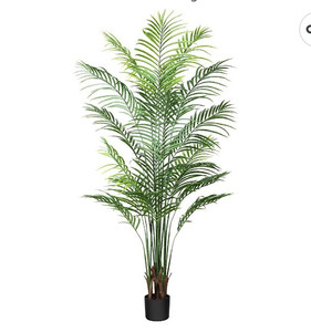 lot 15699 image: CROSOFMI Artificial Areca Palm Plant 6Feet Fake Tropical Palm Tree, Perfect Faux Dypsis Lutescens