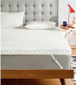lot 15712 image: Fiberluxury 3 Inch Gel Infused Memory Foam Mattress Topper Queen Size, High Density Cooling Ventilated Design Memory Foam