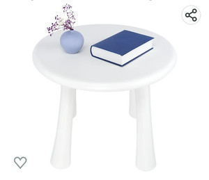 lot 15733 image: Qualisen Plastic Kids Round Table, Toddlers White Activity Table, Waterproof &amp Easy Cleaning, for Boys Girls Aged 2, Arts &amp Craft, homeschooling, Snack Time