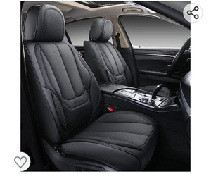 lot 15735 image: Coverado Front Car Seat Covers, 2 Pieces Car Seat Cover, Waterproof Car Seat Protectors, Nappa Leather Car Seat Cushion, Driver Seat Cover Universal Fit for Most Sedans SUV Pick-up Truck, Black