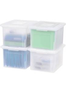 lot 15758 image: IRIS USA LetterLegal File Tote Box, 3 Pack