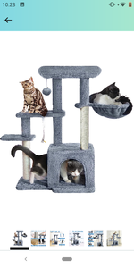lot 15760 image: Pawstory 35 Multi-Level Cat Condo with Hammock Perch