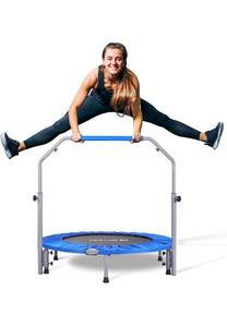 lot 15771 image: BCAN 40 Foldable Mini Trampoline Max Load 330lbs440lbs, Blue