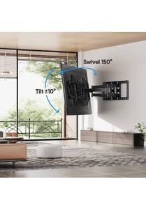 lot 15772 image: Pipishell Full Motion TV Wall Mount Bracket PIXF2 Long Extension for Most 37 - 90 TVs