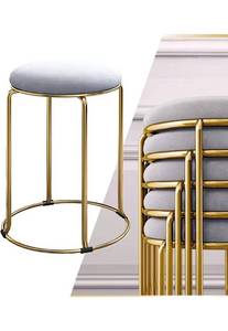 lot 15778 image: Julenshion 18.5 H Set of 5 Gold Stacking Stools