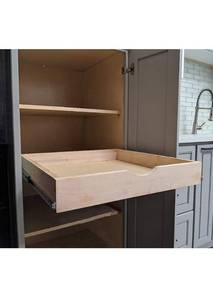 lot 15780 image: Slide Out Wood Cabinet Organizer Drawer, approximately 22 x 24, (Unknown Brand)