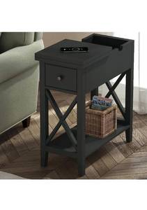 lot 15781 image: ChooChoo Flip Top Narrow Black End Table