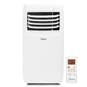 lot 46254 image: Midea 8,000 BTU ASHRAE (5,300 BTU SACC) Portable Air Conditioner, Cools up to 175 Sq. Ft., Works as Dehumidifier & Fan, Remote Control & Window Kit Included (B087CQVC9G)