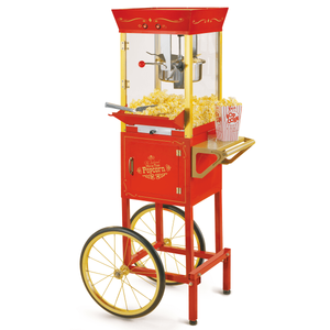 lot 46268 image: Nostalgia 8 oz Professional Popcorn and Concession Cart Makes 32 Cups 53 in Tall Red CCP510