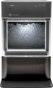 lot 46275 image: GE Profile - Opal 2.0 24 lb. Portable Ice maker with Nugget Ice Production and Built-In WiFi - Black Stainless Steel