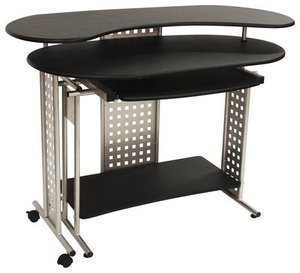 lot 46281 image: Comfort - Regallo Expandable L-Shape Computer Desk - Black