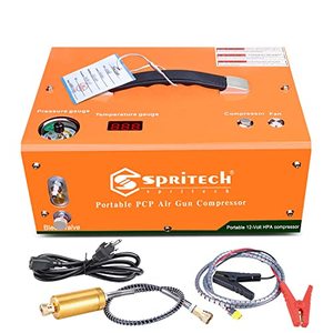 lot 46294 image: Spritech PCP Air Compressor,Auto-shutoff 4500Psi30Mpa OilWater-Free Set-pressure Air Gun and Paintball Tank Pump with WaterOil Separator,Built-in Power Adapter(110V AC or 12V Car Battery)-Retail-$285.97
