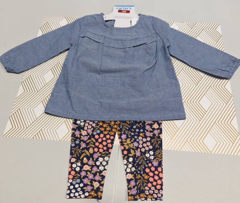 lot 11461 image: BABY- GIRLs 18M Top & Pants. Carters. BlueMulti