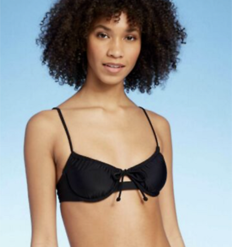 lot 31007 image: YOUTH- M(4-6) JUNIORS. Shirred Underwire Bikini Top. Black
