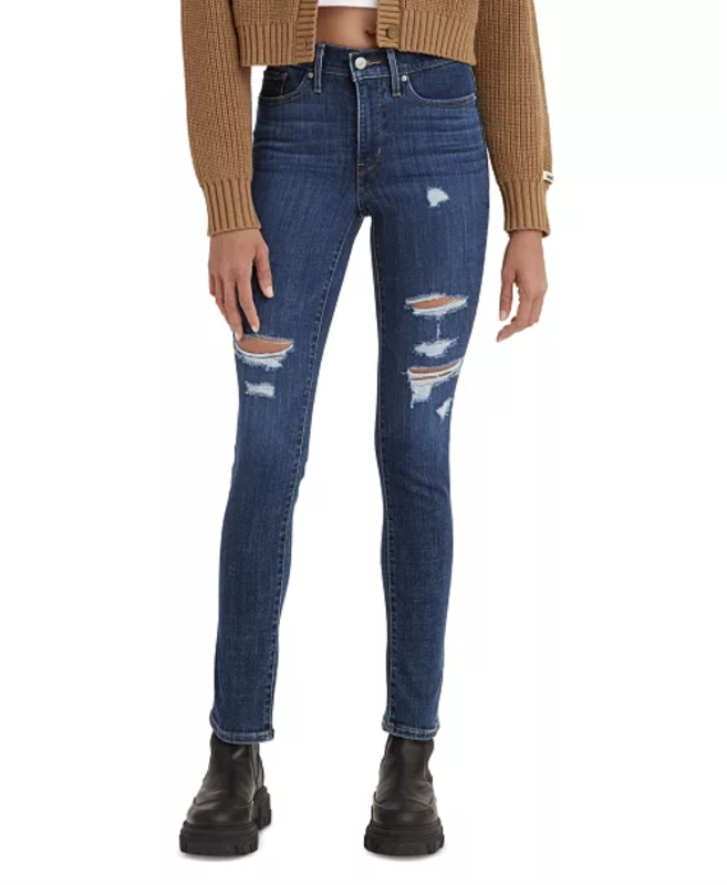 lot 51568 image: JEANS- LEVIs 311 SHAPING SKINNY. W29 L30. LAPIS BREAKDOWN