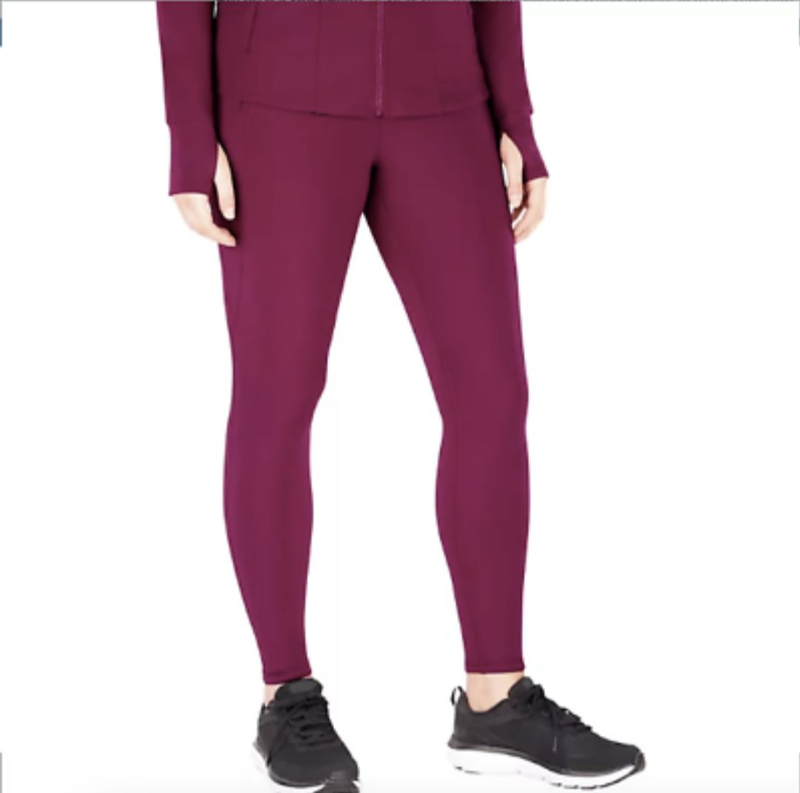 lot 51608 image: LEGGINGS- WOMENS XL EXTRA WARM(Active). BURGUNDY -DIRTY