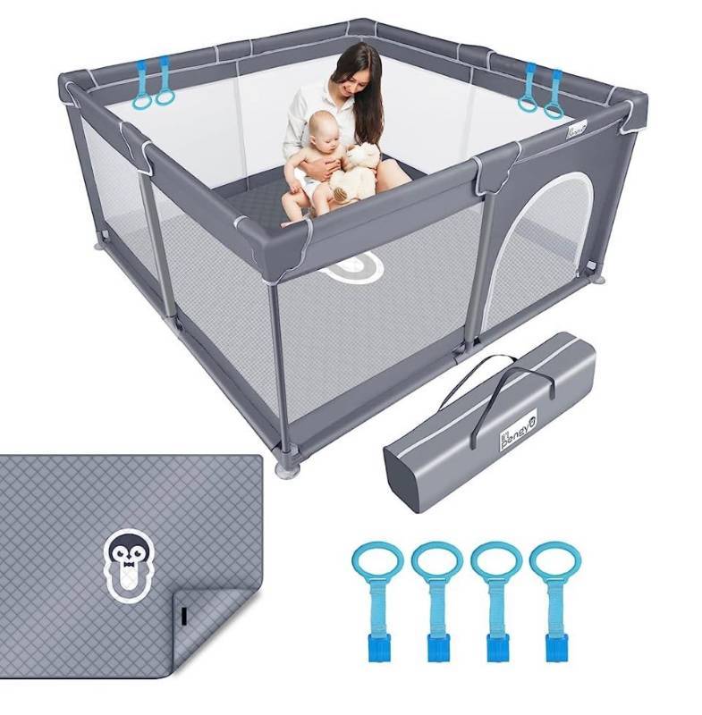 Large Playpen for Toddlers（Grey） – PandaEar