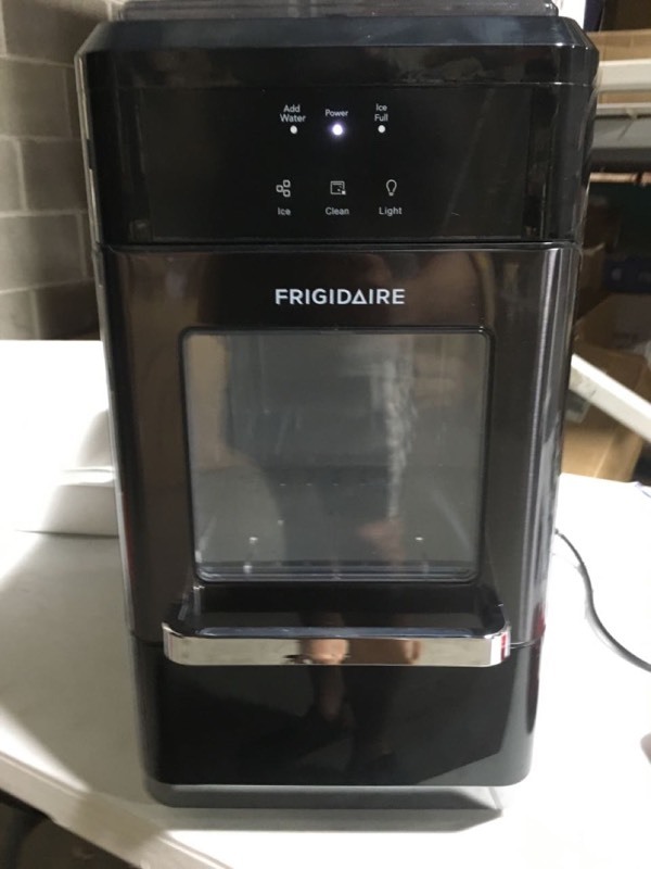 Frigidaire EFIC237 Countertop Crunchy Chewable Nugget Ice Maker 44lbs per Day Auto Self Cleaning Black Stainless