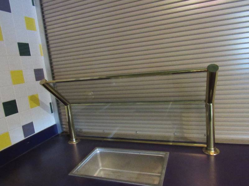 lot 1540 image: Set Of (4) Brass Plated Sneeze Guards