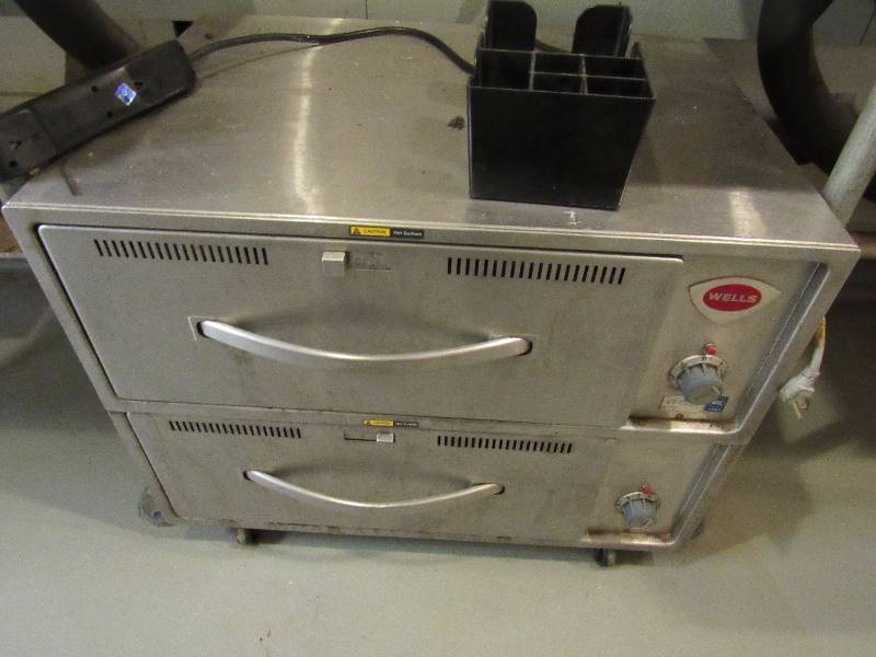 lot 1616 image: Wells 2 Drawer Under Counter ChipBun Warmer