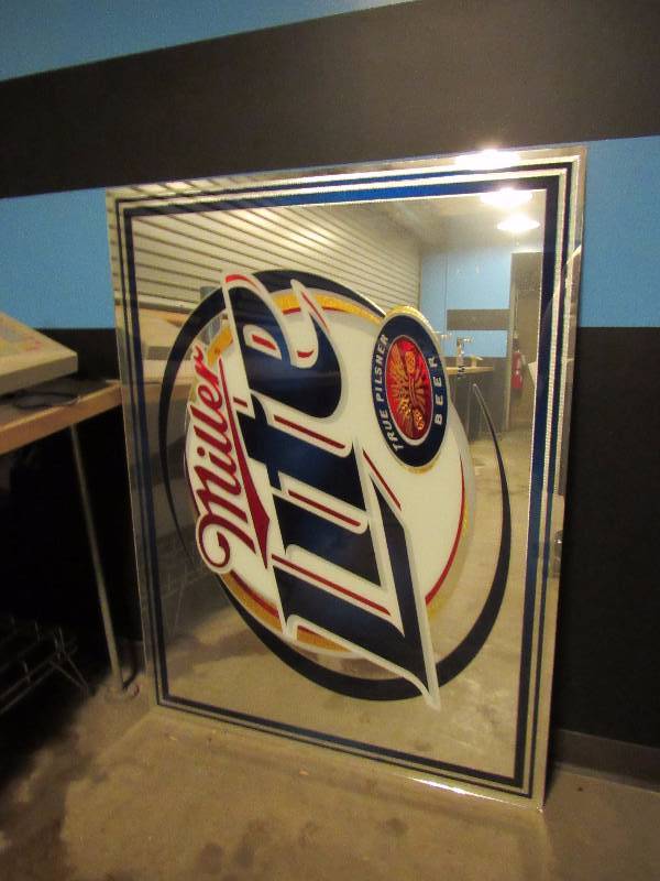 lot 1723 image: 38 X 50 Miller Light Bar Mirror