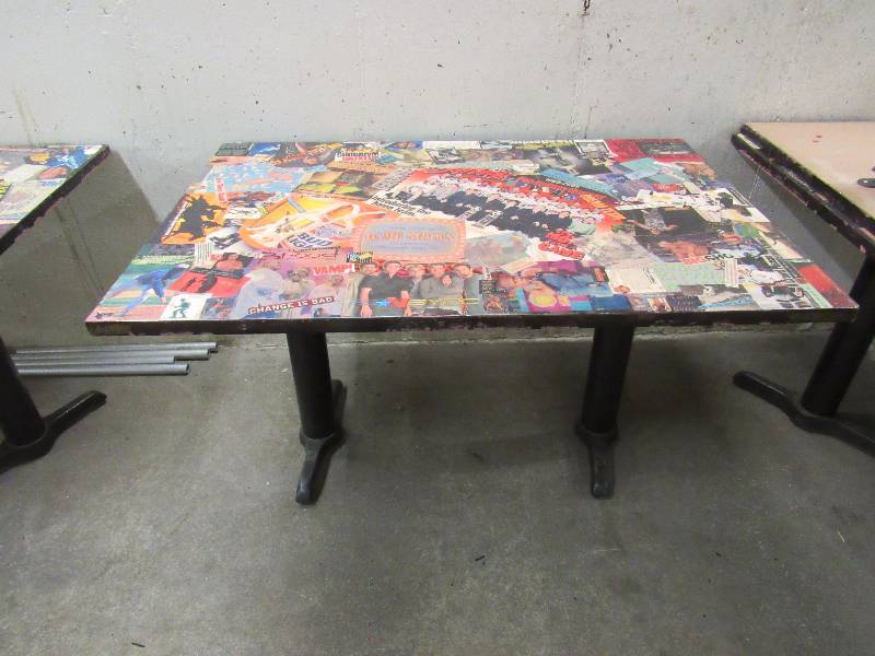 lot 1801 image: 36 X 53 Table With Kansas City Entertainment Collage On Top