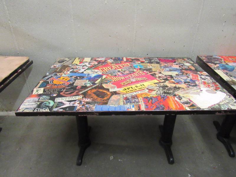 lot 1806 image: 36 X 53 Table With Kansas City Entertainment Collage On Top
