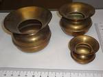 3 Brass Pots with a Center line. 7