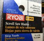 New package of 12 Ryobi scroll saw blades with 11.5 teeth per inch and the plain end for wood