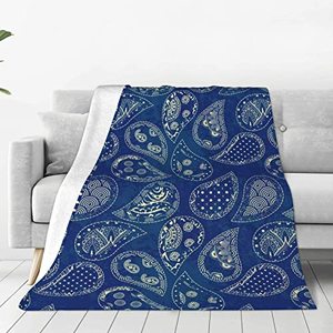 lot 2307 image: Blue Water Droplets Fleece Blanket 80in X 60in